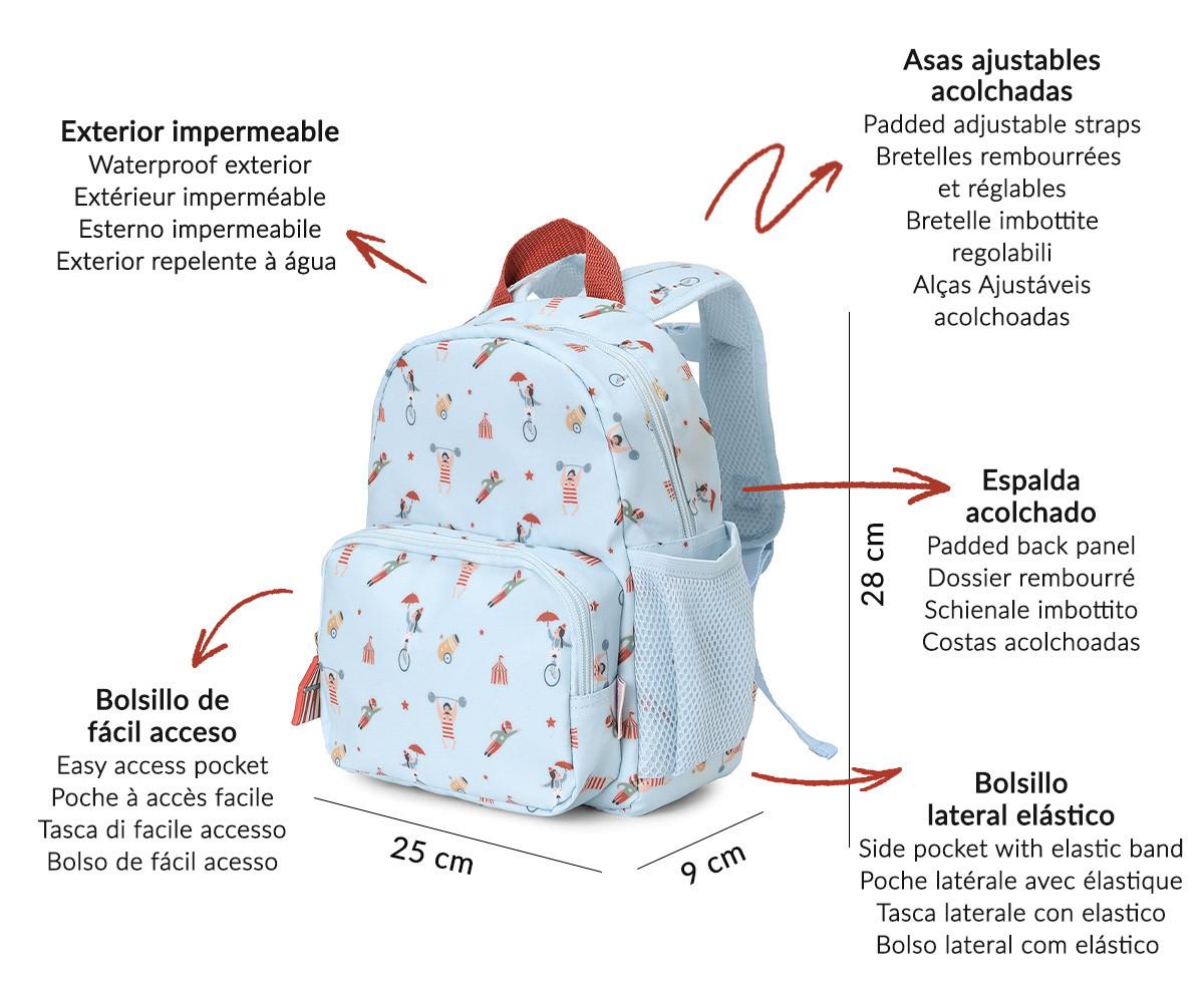 Mochila infantil Circus Show Tutete - costas e alças acolchoadas