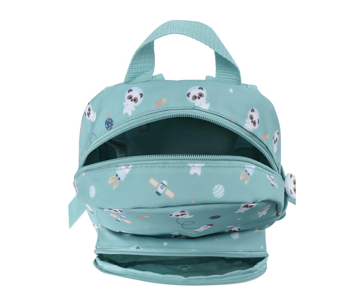 Mochila infantil Pandas in Space Tutete - bolso lateral de rede para garrafa