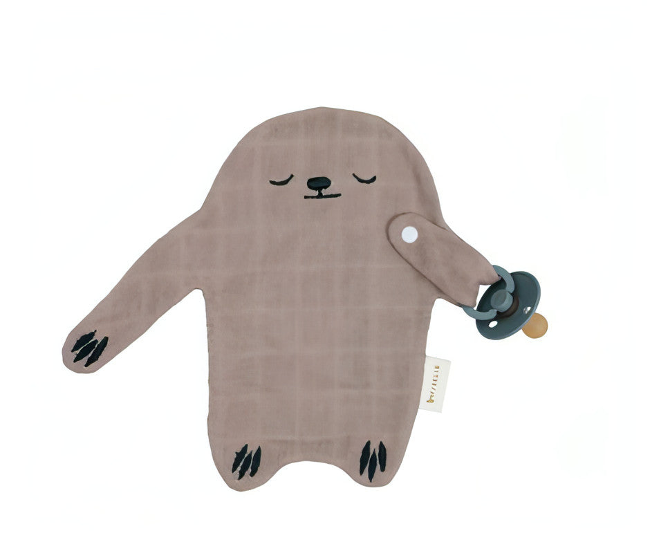 Doudou em musselina orgânica Preguiça Warm Grey