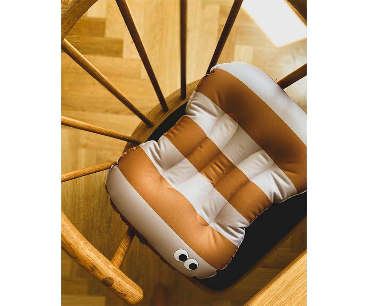 Almofada Protetora para Cadeira Stripes Nude Mustard