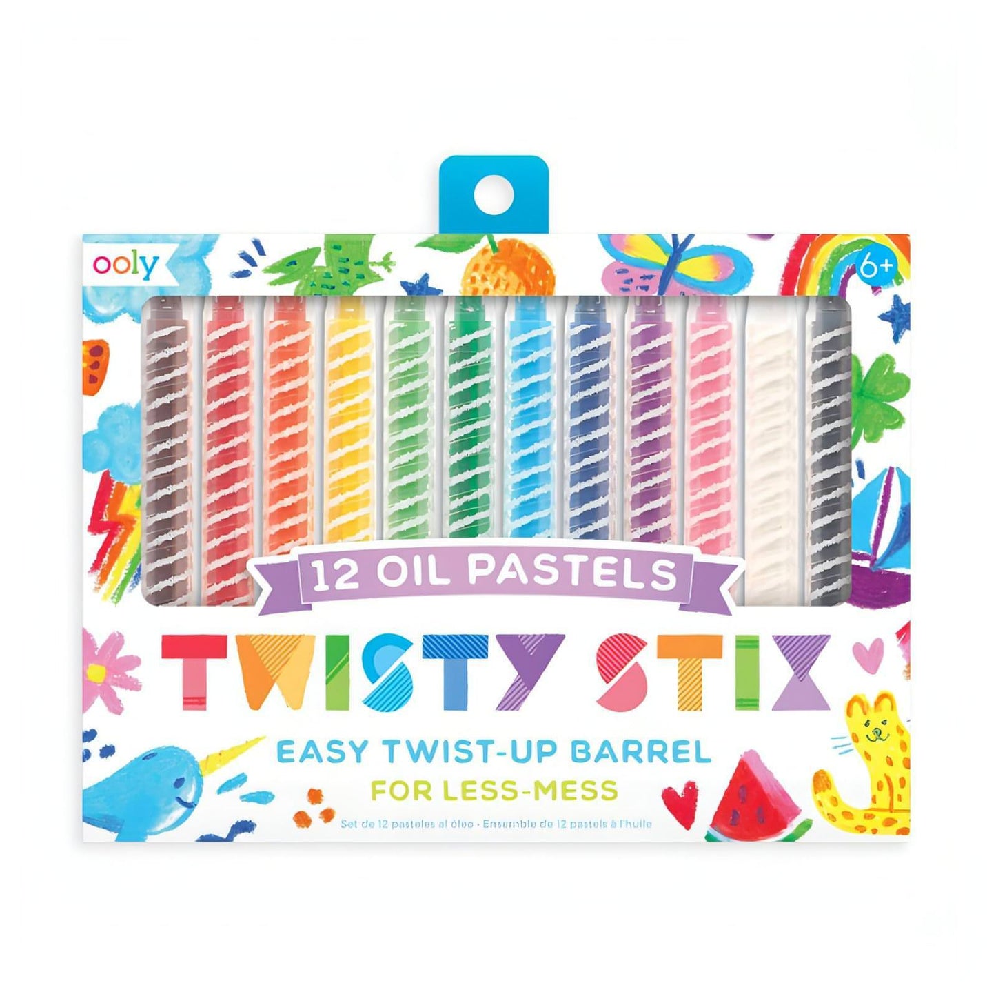 12 Lápis de Pastel Misturáveis Twisty Stix da ooly